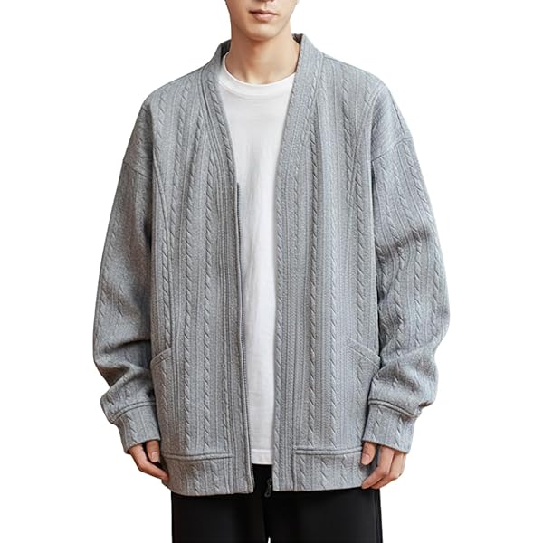 Amazon | [Poperdision] カーディガン メンズ 秋服 長袖 ジャケット